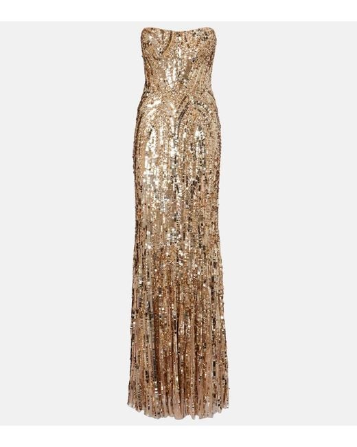 Jenny Packham Metallic Euphoria Sequined Gown