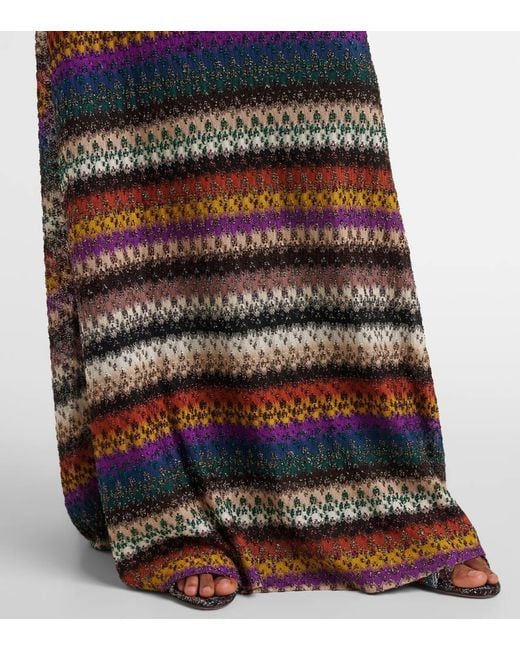Missoni Multicolor Striped Lame Maxi Dress