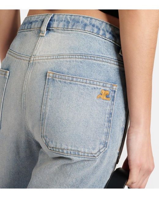 Courreges Blue Low-Rise Bootcut Jeans