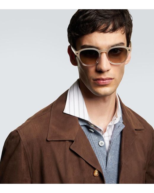 Brunello Cucinelli Natural Round Sunglasses for men