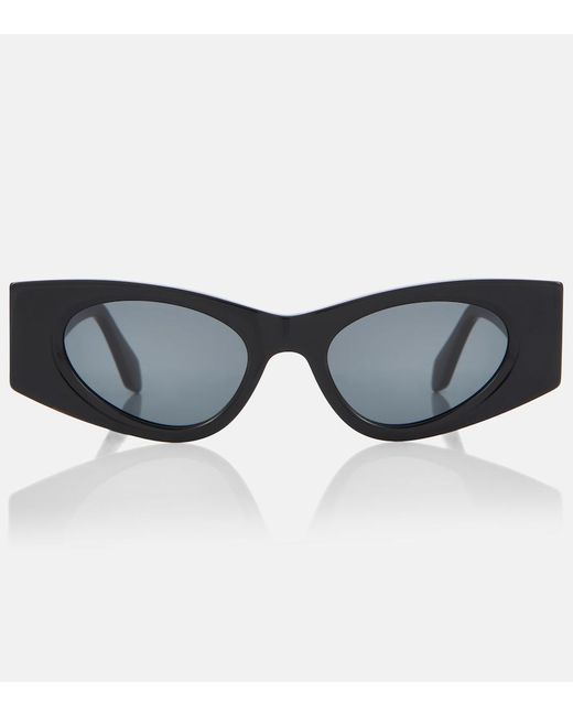 Alaïa Blue Logo Oval Sunglasses