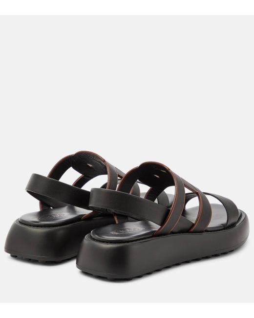 Tod's Black Catena Leather Sandals