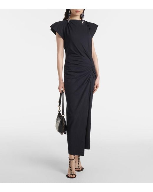 Isabel Marant Blue Nadela Cotton Jersey Maxi Dress