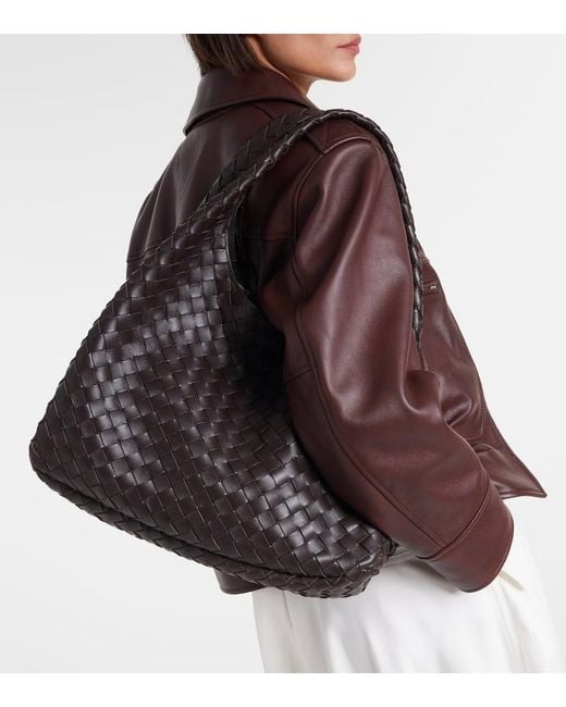 Bottega Veneta Black Campana Large Leather Shoulder Bag