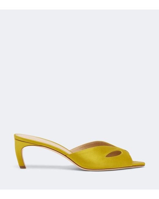 Victoria Beckham Yellow Harlow Mask Satin Mules