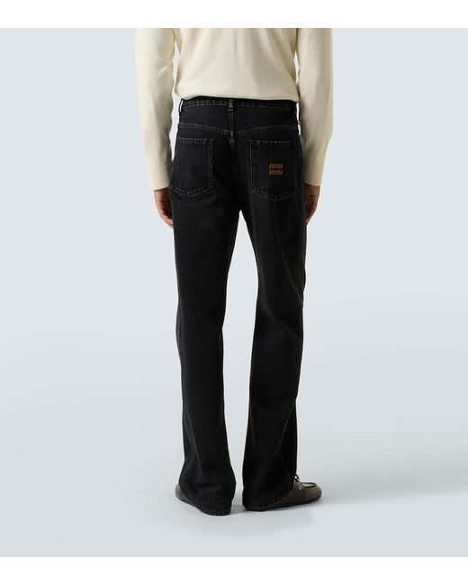 Miu Miu Blue Mid-Rise Straight Jeans for men