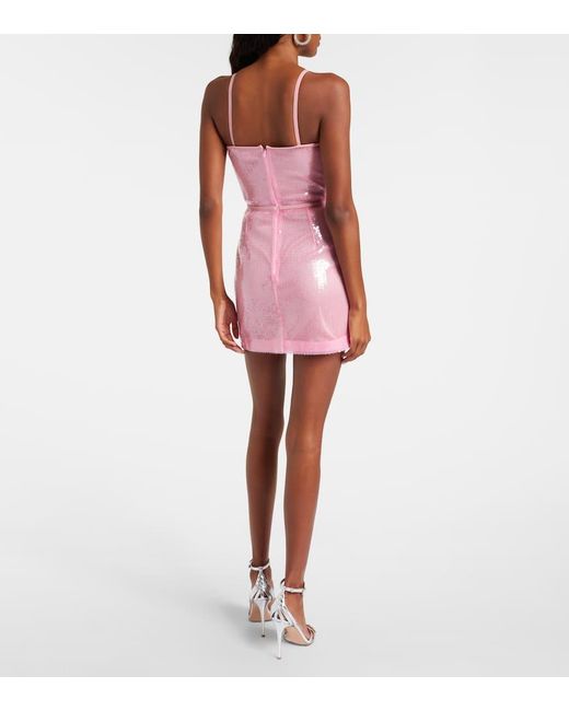 David Koma Pink Sequined Minidress