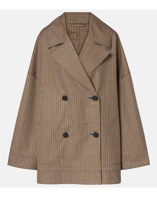 Totême Brown Checked Cotton Blazer