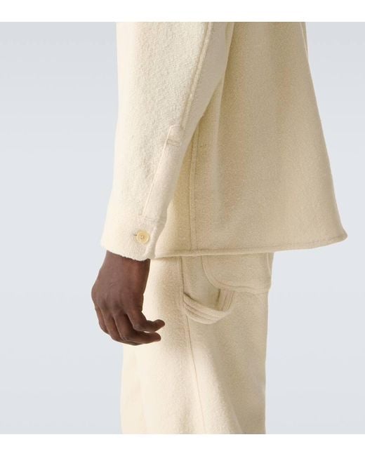 Auralee Natural Wool Tweed Overshirt for men