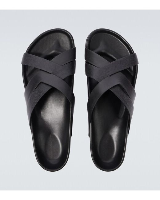 Tom Ford Black Leather Slides for men