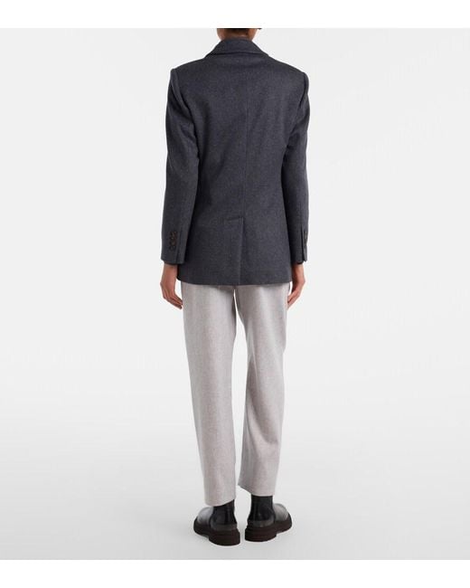 Brunello Cucinelli White Monili Wool Tapered Pants
