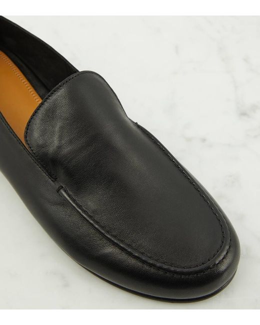 The Row Black Loafers Colette aus Leder