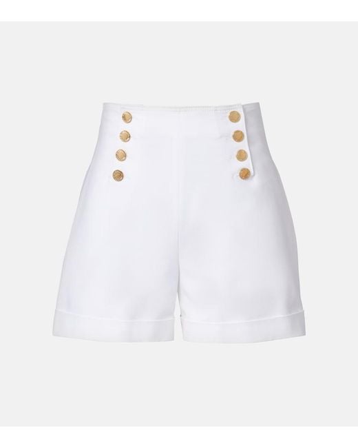 Carolina Herrera White Cotton-Blend Shorts