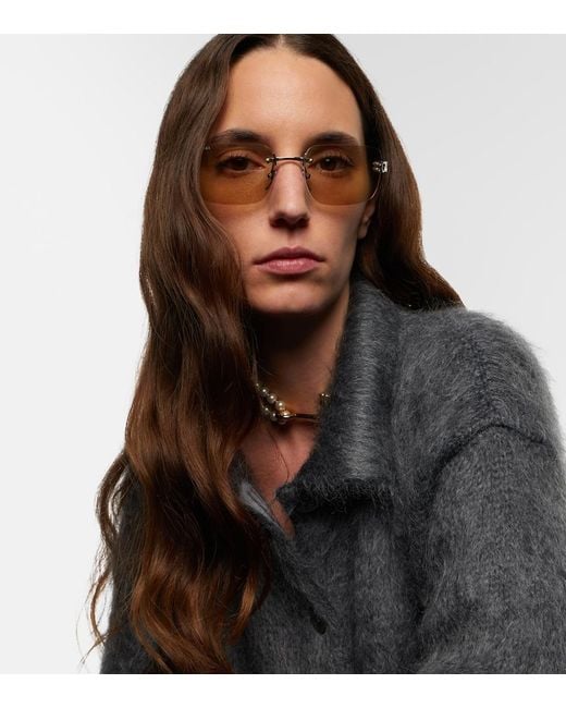 Gucci Natural Signoria Rectangular Glasses