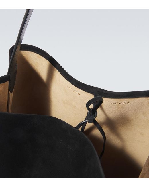 The Row Black N/S Park Large Suede Tote Bag for men