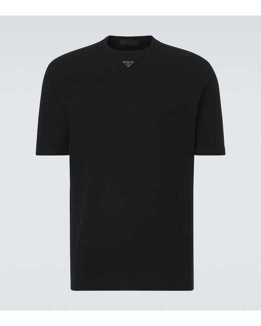 Prada Black Logo Cotton T-Shirt for men