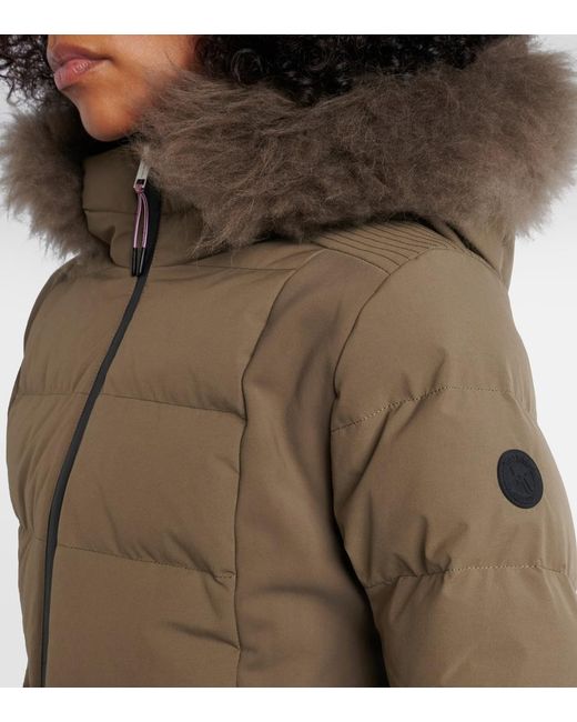 Yves Salomon Green Doudoune 64Cm Belted Down Jacket