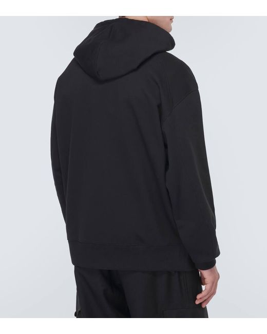 Y-3 Black Cotton Jersey Hoodie for men