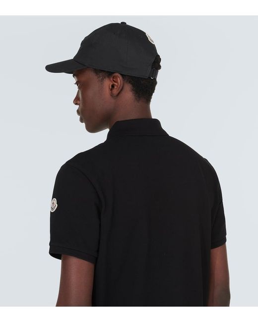 Gorra de lona de algodon con logo Moncler de hombre de color Black