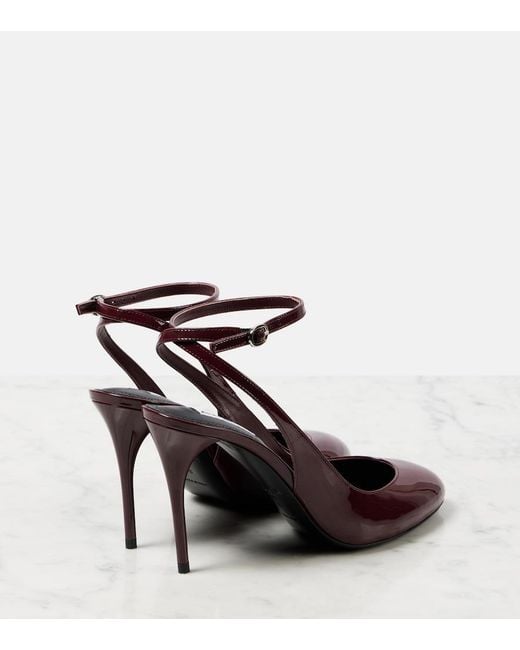 Alaïa Red Decollete 90 Patent Leather Pumps