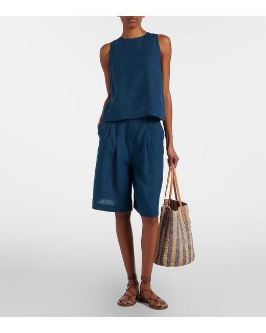 Eres Blue Plaisant Linen Bermuda Shorts
