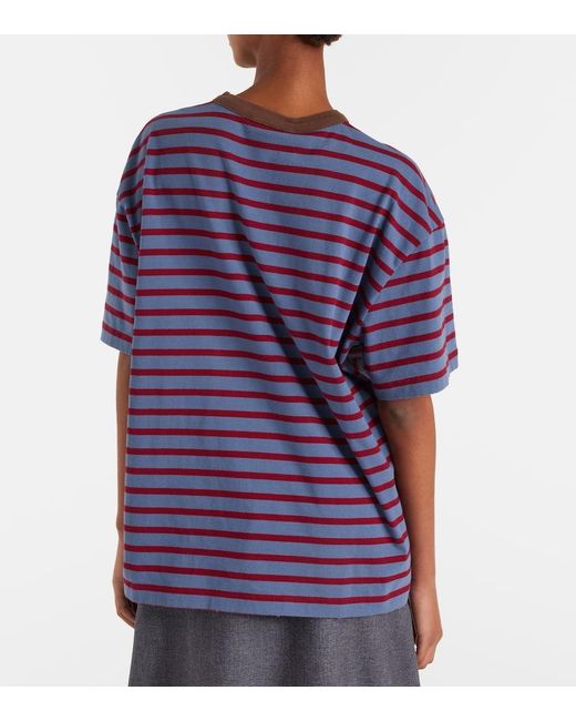 Prada Blue Striped Cotton Jersey T-Shirt