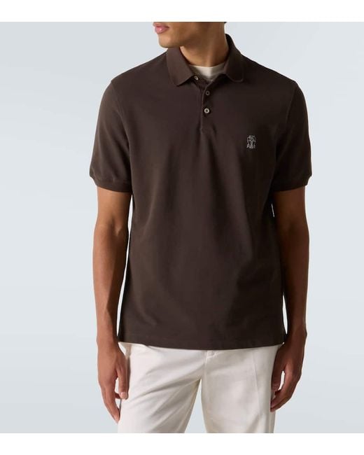 Polo di Brunello Cucinelli in Brown da Uomo