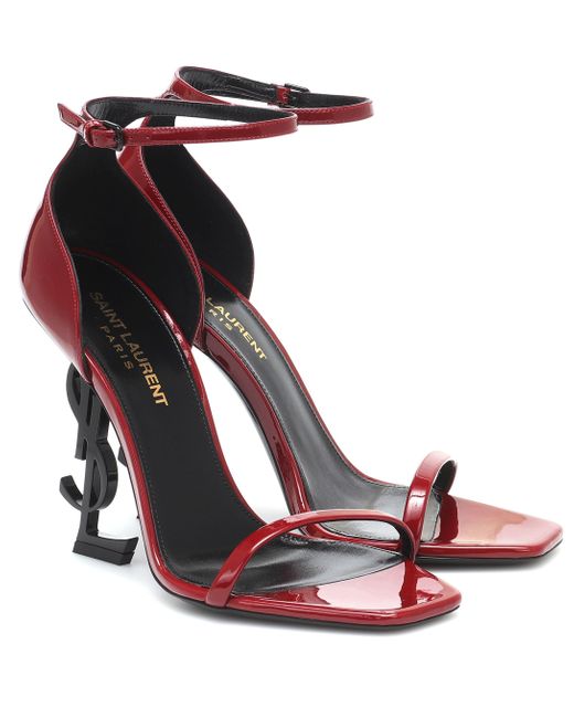 Saint Laurent Red Opyum Patent Leather Sandals