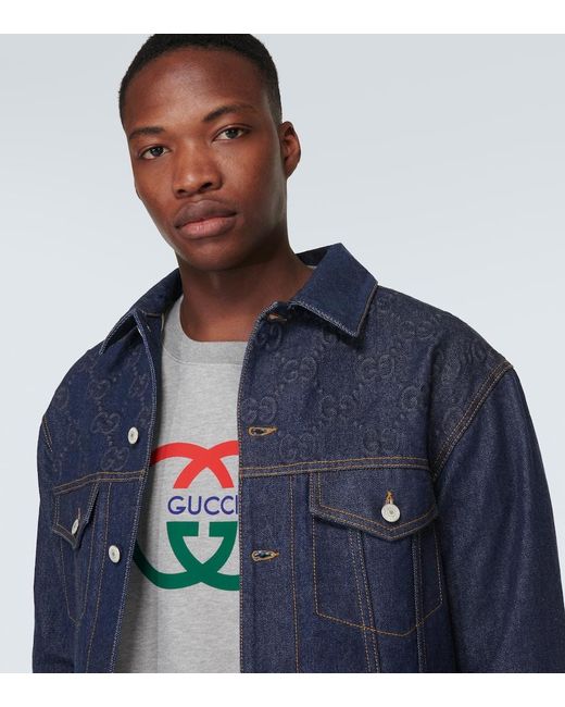 Gucci Blue GG Denim Jacket for men
