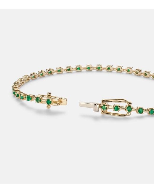 STONE AND STRAND Metallic Emerald Ace 14Kt Tennis Bracelet With Emeralds