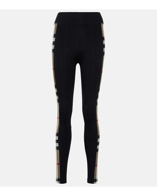 Burberry Black Leggings Check Aus Jersey
