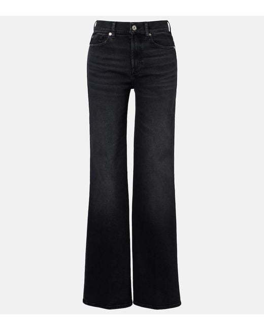7 For All Mankind Blue Lotta Wide-Leg Jeans