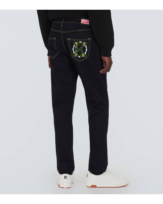 KENZO Black Bara Mid-rise Straight Jeans for men