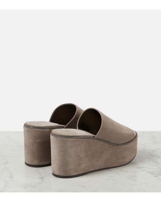 Brunello Cucinelli Gray Classic High Mule