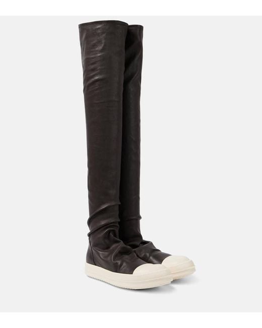 Knee High Sneakers Rick Owens de color Black