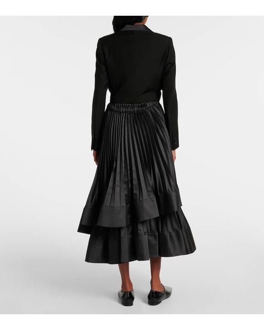 Noir Kei Ninomiya Black Cropped Wool, Mohair, And Silk Jacket