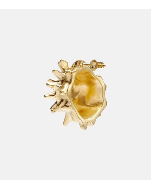 YSSO Metallic Sea Urchin 24Kt-Plated Earrings