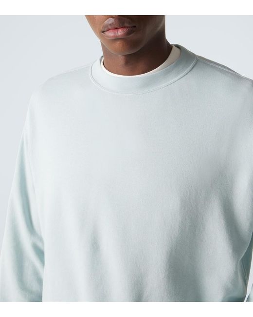 Auralee Sweatshirt Aus Baumwolle, Wolle Und Seide in Blue für Herren