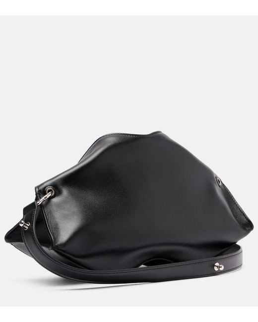 Alexander McQueen Black Manta Small Leather Clutch
