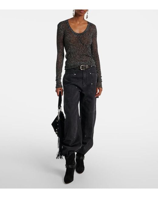 Isabel Marant Gray Top Thalia Aus Lame