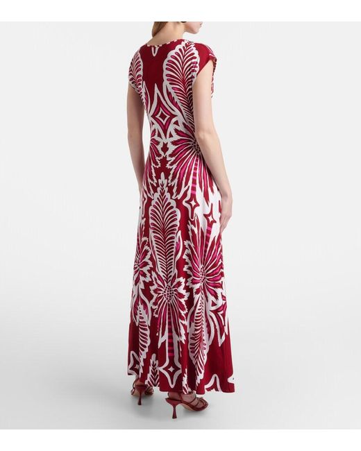 Poupette Red Nova Floral Jersey Maxi Dress