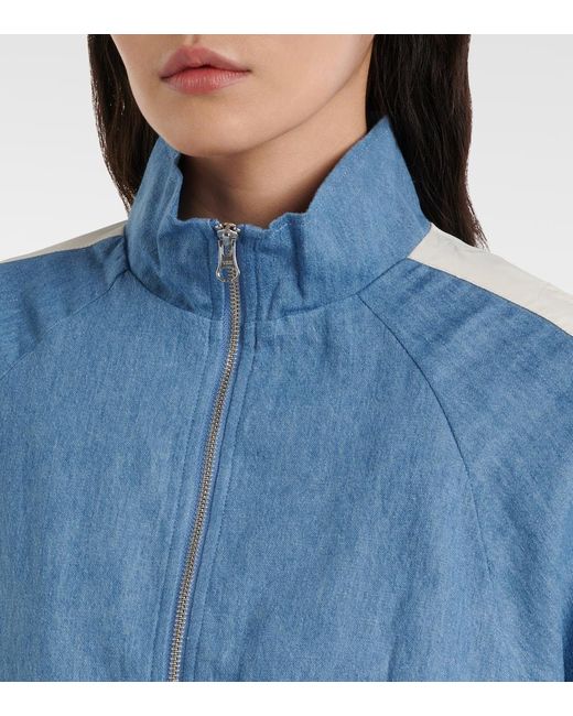 The Upside Blue Oracle Elias Hemp And Cotton Chambray Track Jacket