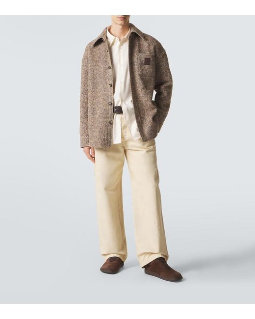 Loewe Brown Anagram Wool-Blend Overshirt for men