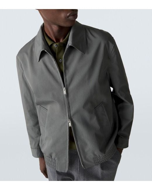 Lardini Gray Cotton And Silk Blouson Jacket for men