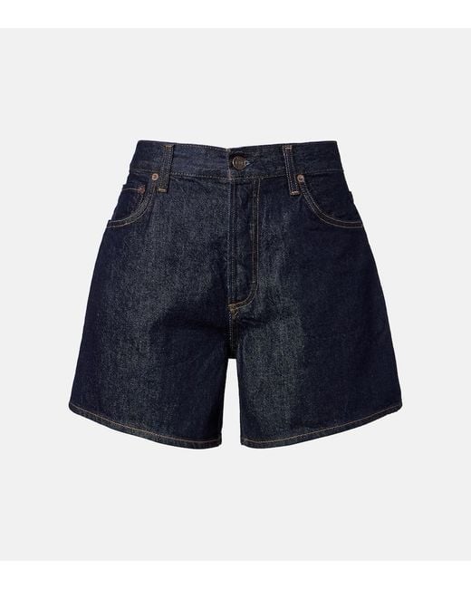Agolde Blue Leith Denim Shorts