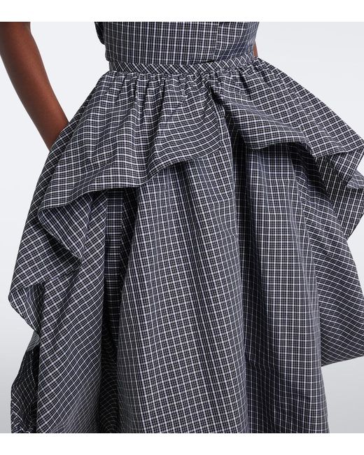 Loewe Gray Asymmetric Cotton-Blend Midi Skirt