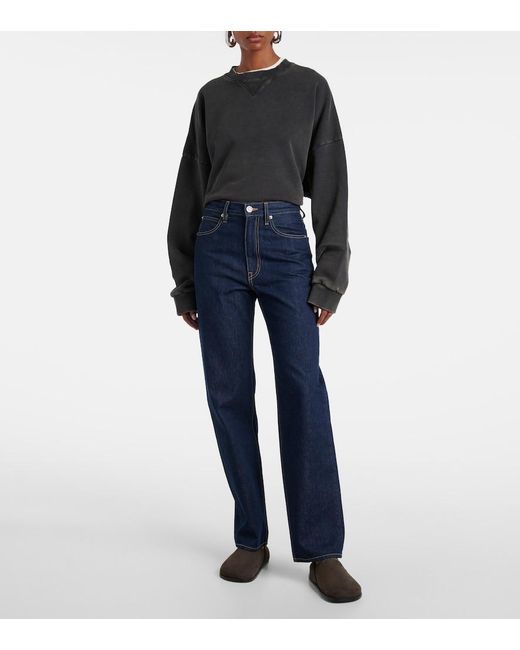SLVRLAKE Denim Blue London High-Rise Straight Jeans