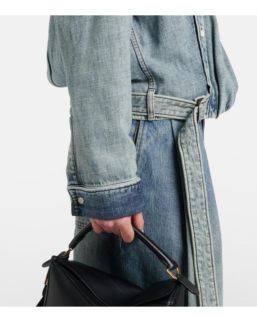 Loewe Blue Draped Belted Denim Shirt