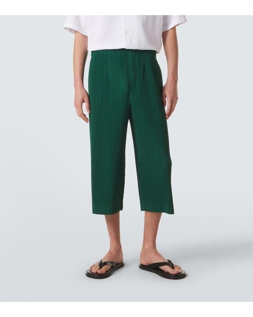 Homme Plissé Issey Miyake Green Monthly Colors: May Pleated Straight Pants for men
