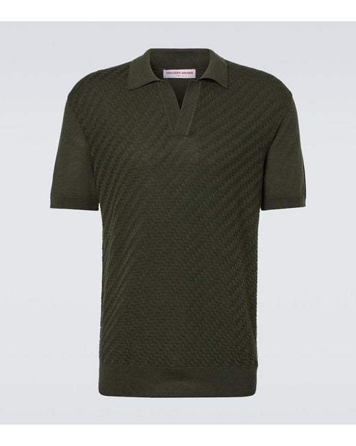 Orlebar Brown Green Horton Silk And Cotton Polo Shirt for men